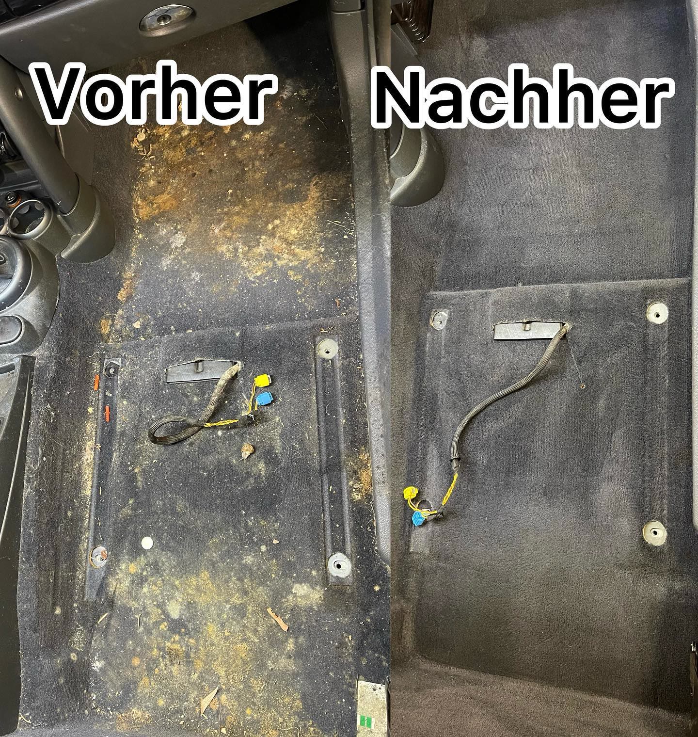 Vorher Nachher – Fußraum-Teppich